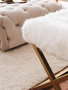 Atelier Del Sofa Capraz Pelush Banco Oro Blanco 100cm Ancho x 50cm Alto x 40cm Profundo